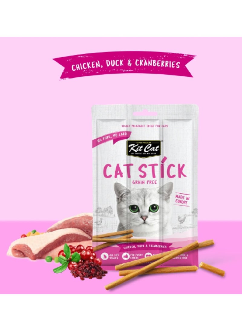Kit Cat Super Premium Grain Free Cat Stick Chicken, Duck & Cranberries Flavor - Image 1